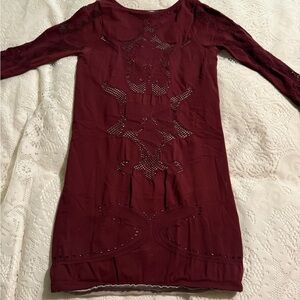 Women’s Mini Dress Burgundy Medium